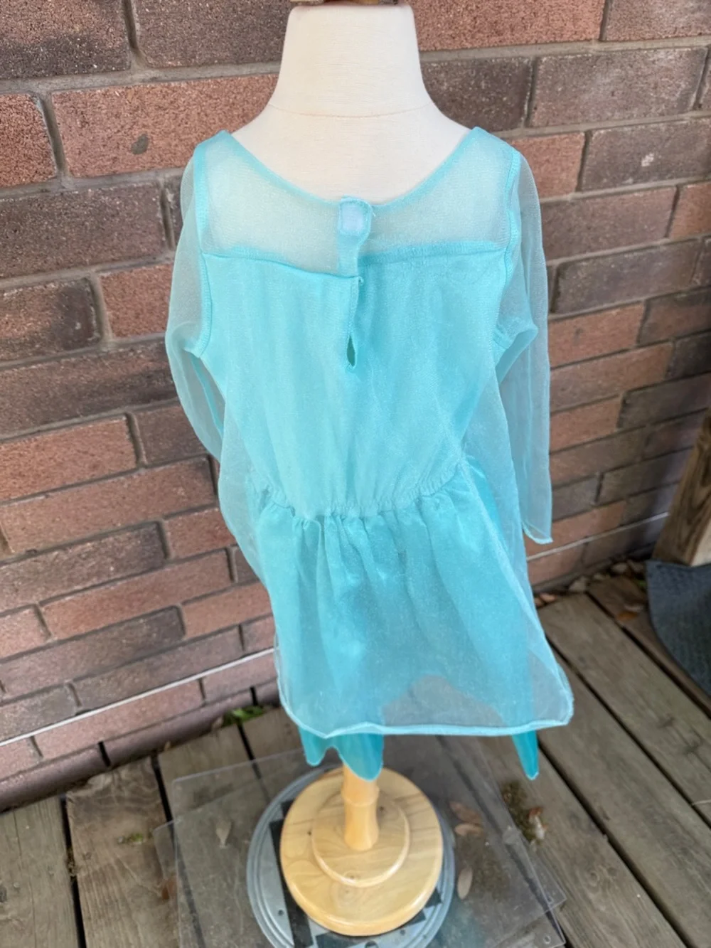 Disney Girls Teal Sparkle Heart Costume Size 4